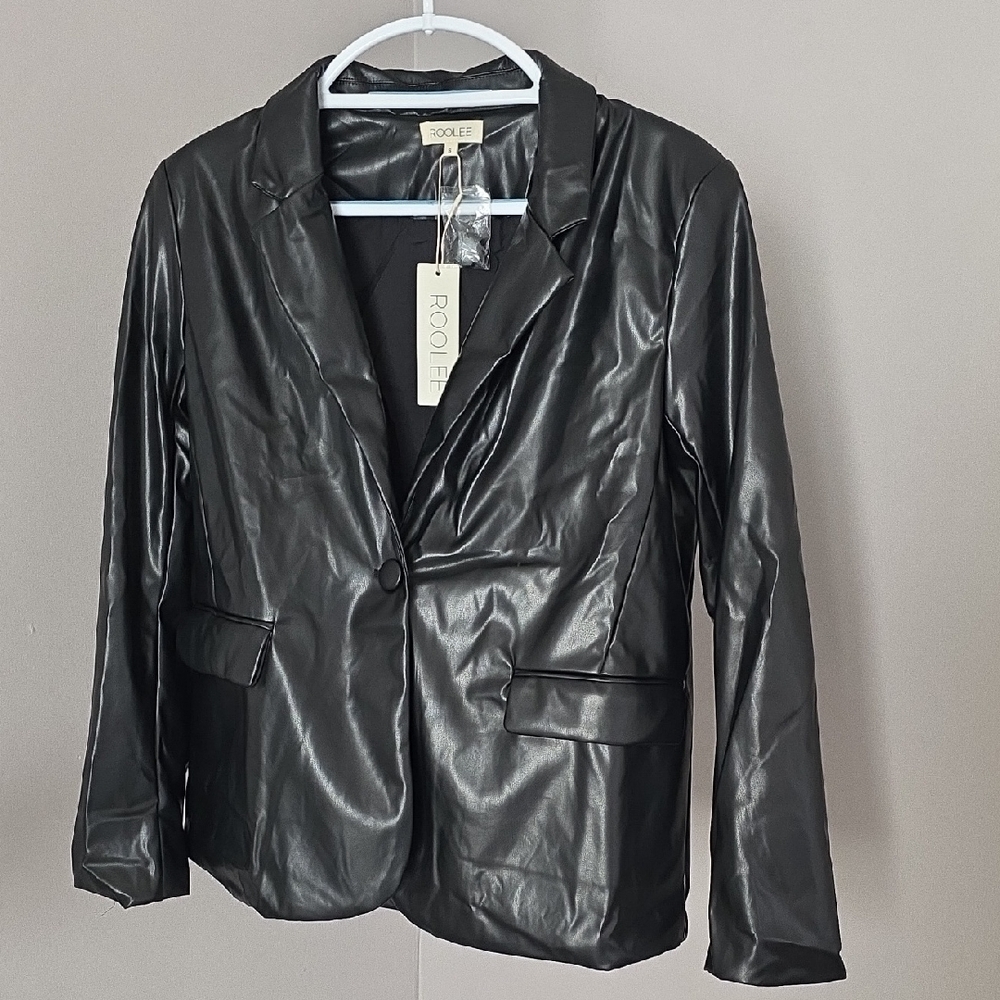 Roolee Black Faux Leather Jacket